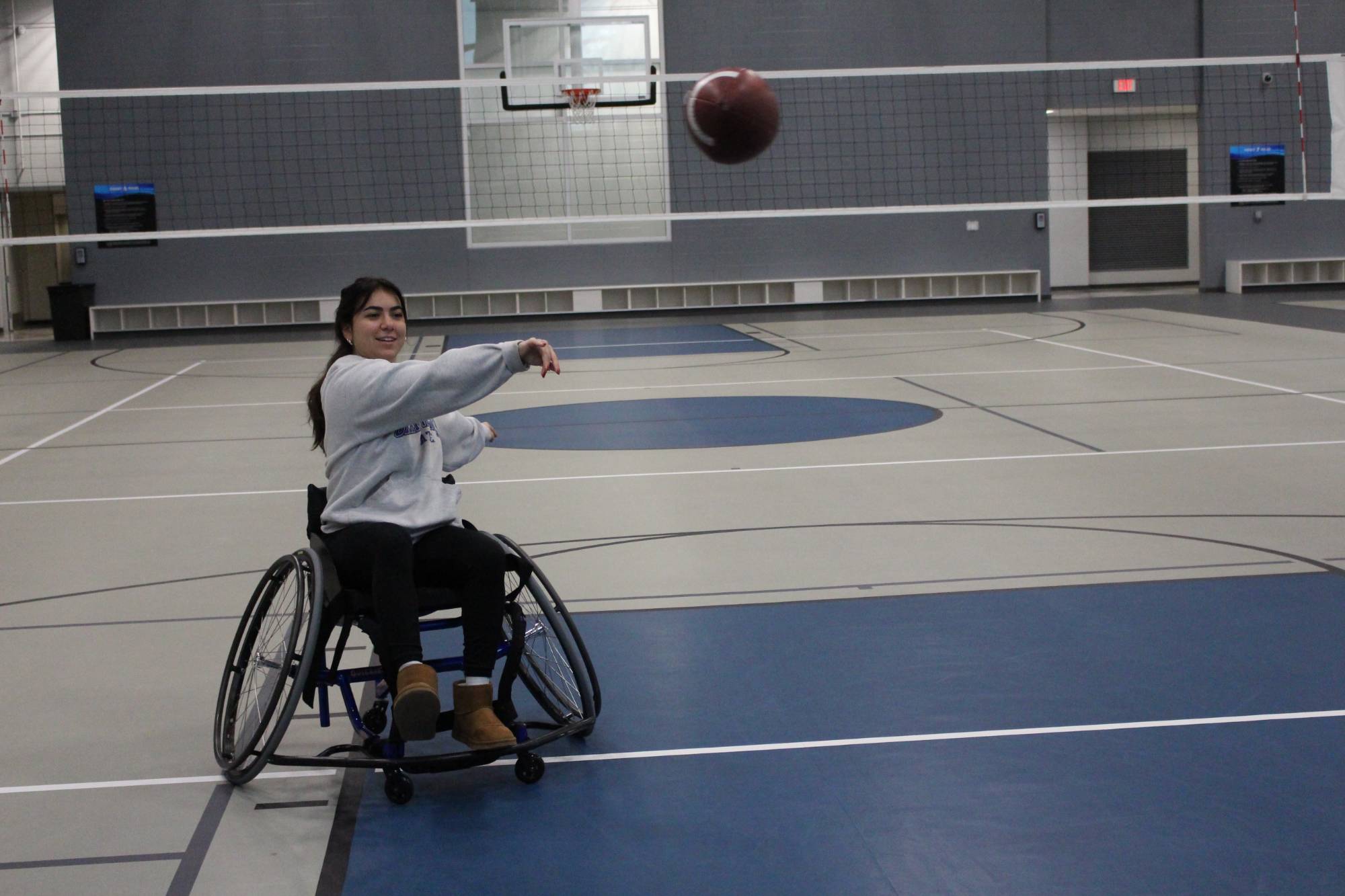 students playing wheelchair football